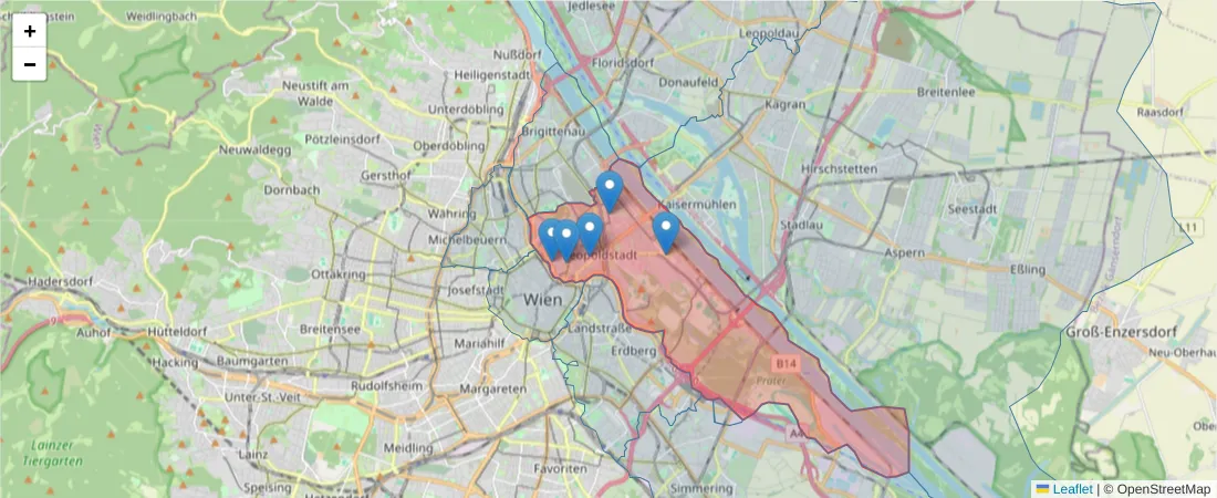 Karte des Postleitzahlen Bereichs  und der umliegenden Postleitzahlen in Deutschland