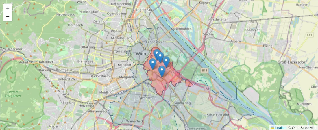 Karte des Postleitzahlen Bereichs  und der umliegenden Postleitzahlen in Deutschland