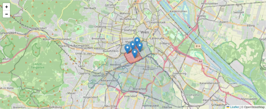 Karte des Postleitzahlen Bereichs  und der umliegenden Postleitzahlen in Deutschland