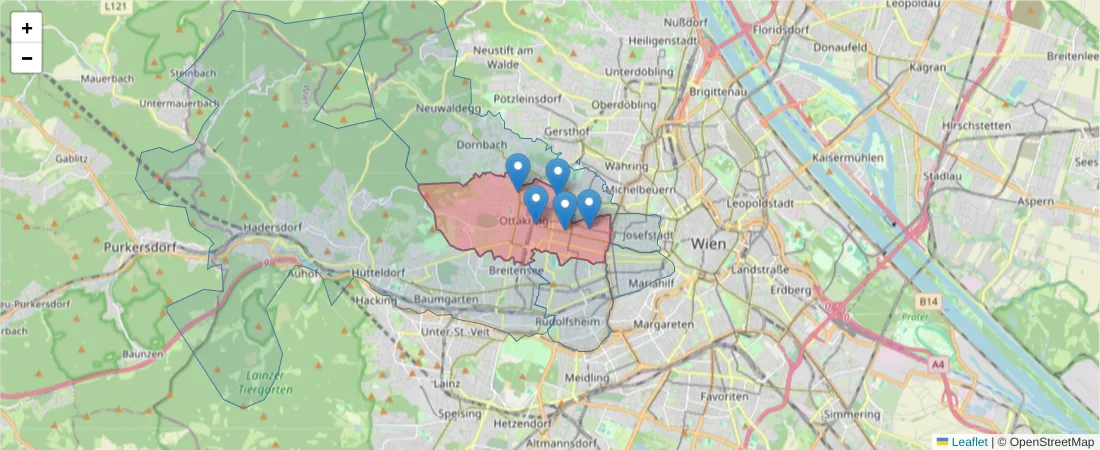 Karte des Postleitzahlen Bereichs  und der umliegenden Postleitzahlen in Deutschland