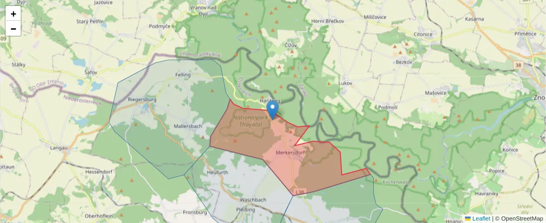 Karte des Postleitzahlen Bereichs  und der umliegenden Postleitzahlen in Deutschland