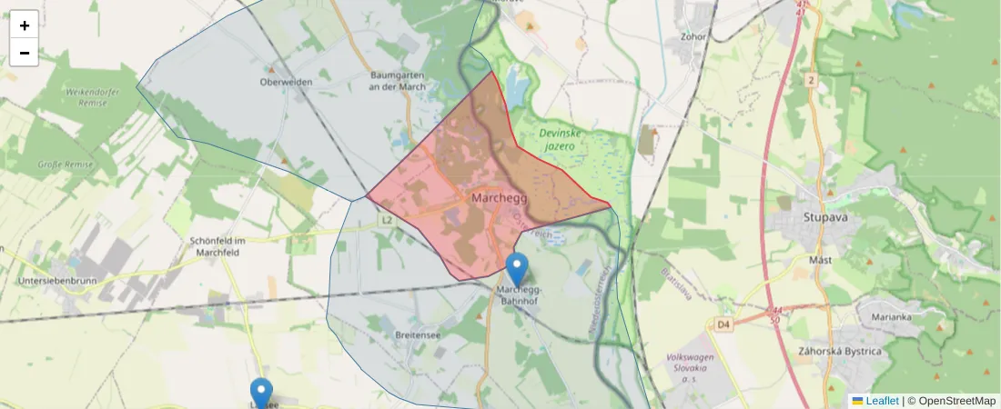 Karte des Postleitzahlen Bereichs  und der umliegenden Postleitzahlen in Deutschland