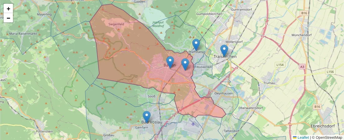 Karte des Postleitzahlen Bereichs  und der umliegenden Postleitzahlen in Deutschland