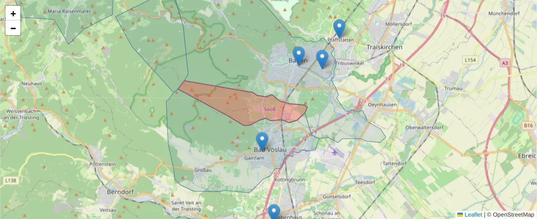 Karte des Postleitzahlen Bereichs  und der umliegenden Postleitzahlen in Deutschland