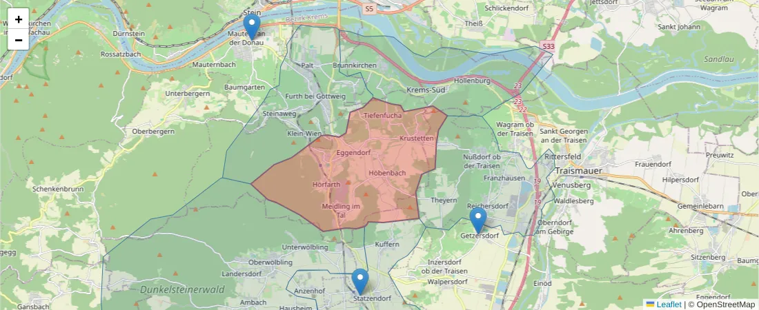 Karte des Postleitzahlen Bereichs  und der umliegenden Postleitzahlen in Deutschland