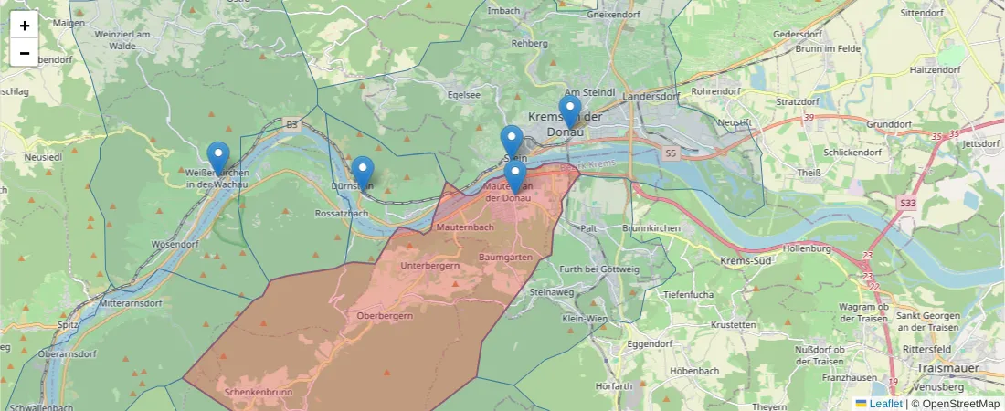 Karte des Postleitzahlen Bereichs  und der umliegenden Postleitzahlen in Deutschland