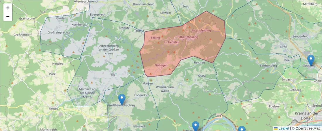 Karte des Postleitzahlen Bereichs  und der umliegenden Postleitzahlen in Deutschland