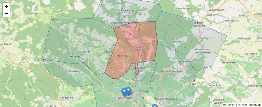 Karte des Postleitzahlen Bereichs  und der umliegenden Postleitzahlen in Deutschland