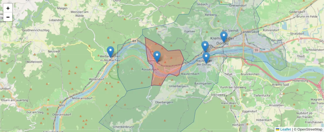 Karte des Postleitzahlen Bereichs  und der umliegenden Postleitzahlen in Deutschland