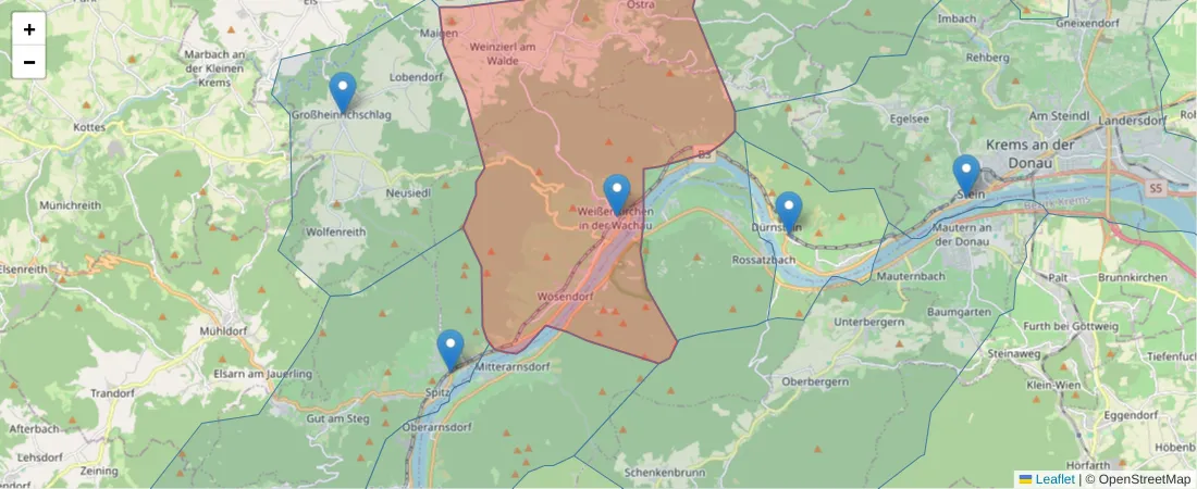 Karte des Postleitzahlen Bereichs  und der umliegenden Postleitzahlen in Deutschland