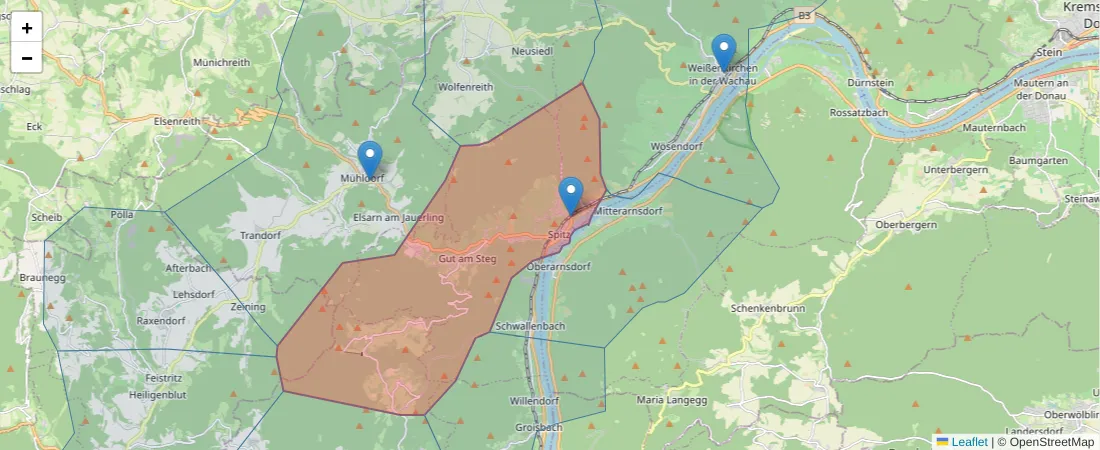 Karte des Postleitzahlen Bereichs  und der umliegenden Postleitzahlen in Deutschland