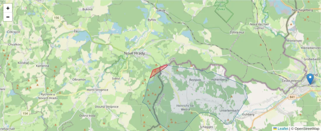 Karte des Postleitzahlen Bereichs  und der umliegenden Postleitzahlen in Deutschland