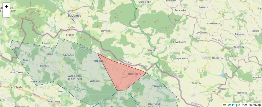 Karte des Postleitzahlen Bereichs  und der umliegenden Postleitzahlen in Deutschland
