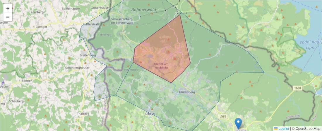 Karte des Postleitzahlen Bereichs  und der umliegenden Postleitzahlen in Deutschland