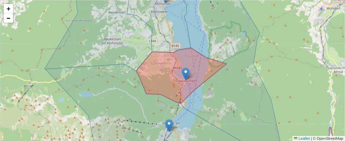 Karte des Postleitzahlen Bereichs  und der umliegenden Postleitzahlen in Deutschland