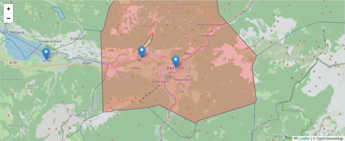 Karte des Postleitzahlen Bereichs  und der umliegenden Postleitzahlen in Deutschland