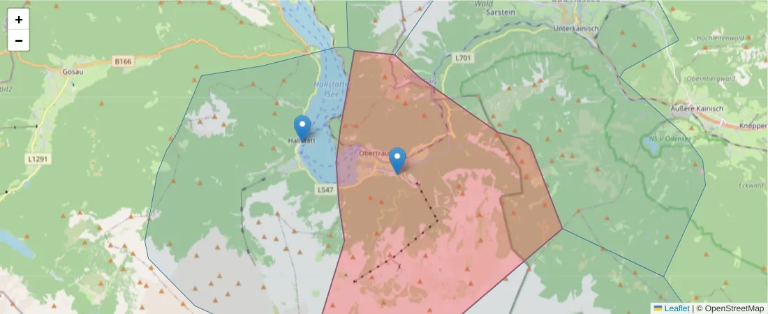 Karte des Postleitzahlen Bereichs  und der umliegenden Postleitzahlen in Deutschland