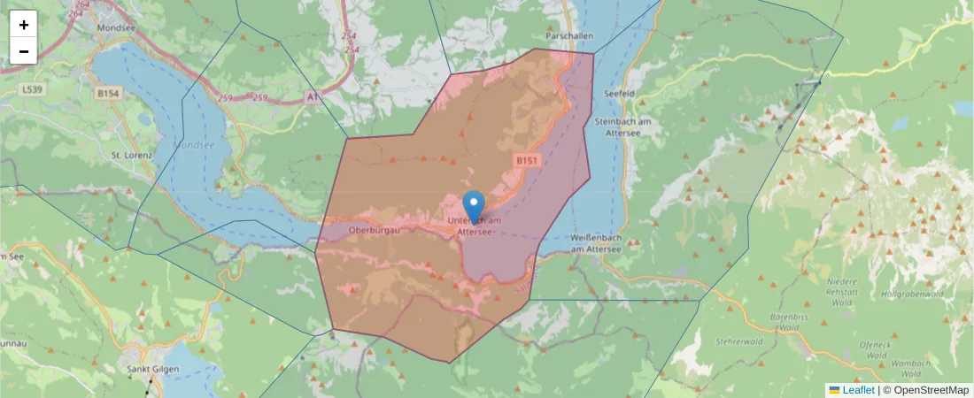 Karte des Postleitzahlen Bereichs  und der umliegenden Postleitzahlen in Deutschland