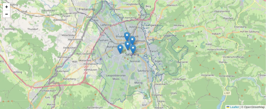 Karte des Postleitzahlen Bereichs  und der umliegenden Postleitzahlen in Deutschland
