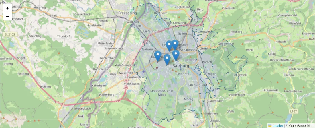 Karte des Postleitzahlen Bereichs  und der umliegenden Postleitzahlen in Deutschland