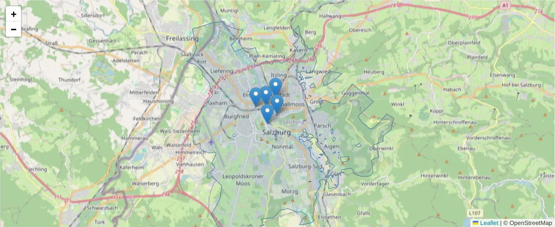 Karte des Postleitzahlen Bereichs  und der umliegenden Postleitzahlen in Deutschland