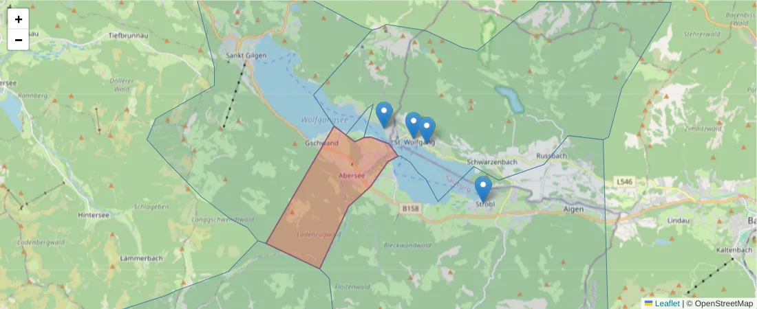 Karte des Postleitzahlen Bereichs  und der umliegenden Postleitzahlen in Deutschland