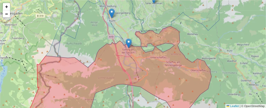 Karte des Postleitzahlen Bereichs  und der umliegenden Postleitzahlen in Deutschland