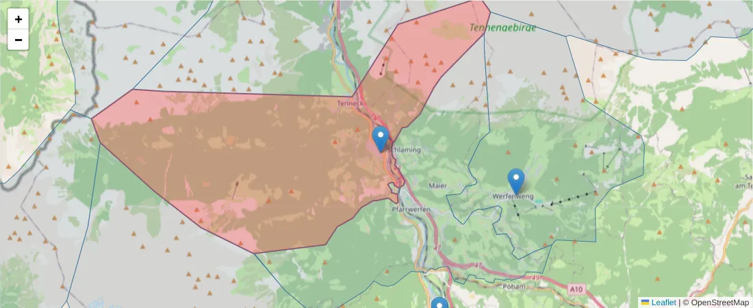 Karte des Postleitzahlen Bereichs  und der umliegenden Postleitzahlen in Deutschland