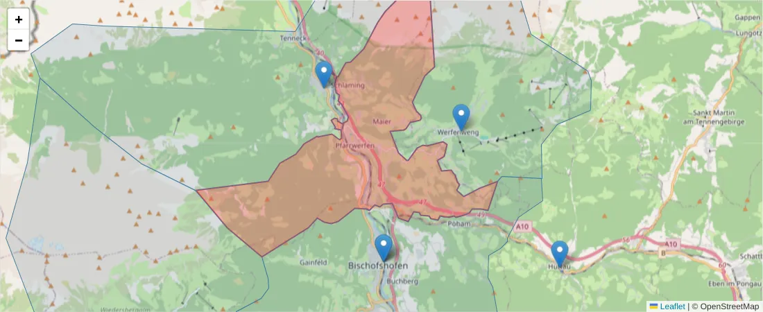 Karte des Postleitzahlen Bereichs  und der umliegenden Postleitzahlen in Deutschland