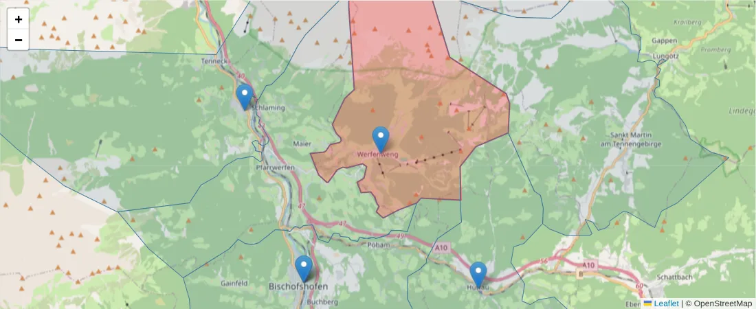 Karte des Postleitzahlen Bereichs  und der umliegenden Postleitzahlen in Deutschland