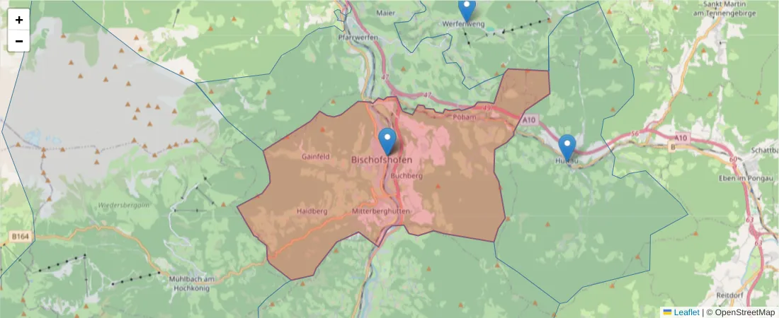 Karte des Postleitzahlen Bereichs  und der umliegenden Postleitzahlen in Deutschland