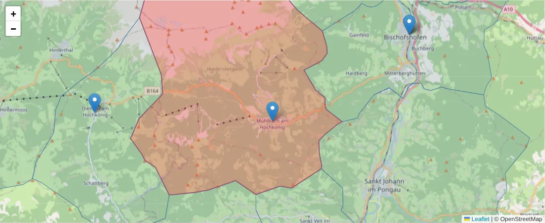 Karte des Postleitzahlen Bereichs  und der umliegenden Postleitzahlen in Deutschland