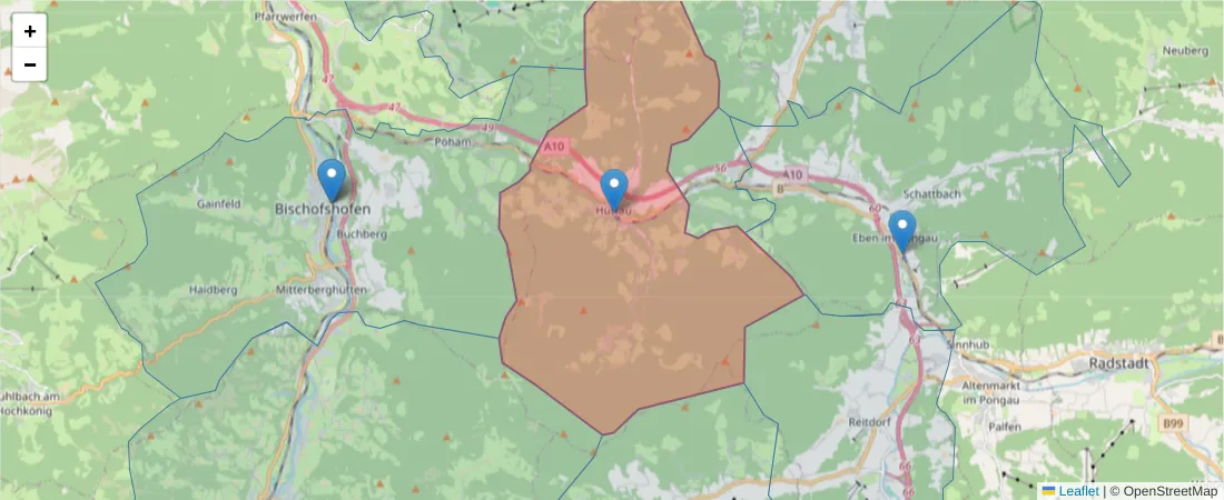 Karte des Postleitzahlen Bereichs  und der umliegenden Postleitzahlen in Deutschland