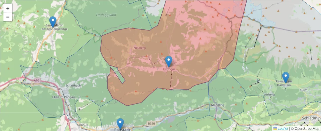 Karte des Postleitzahlen Bereichs  und der umliegenden Postleitzahlen in Deutschland