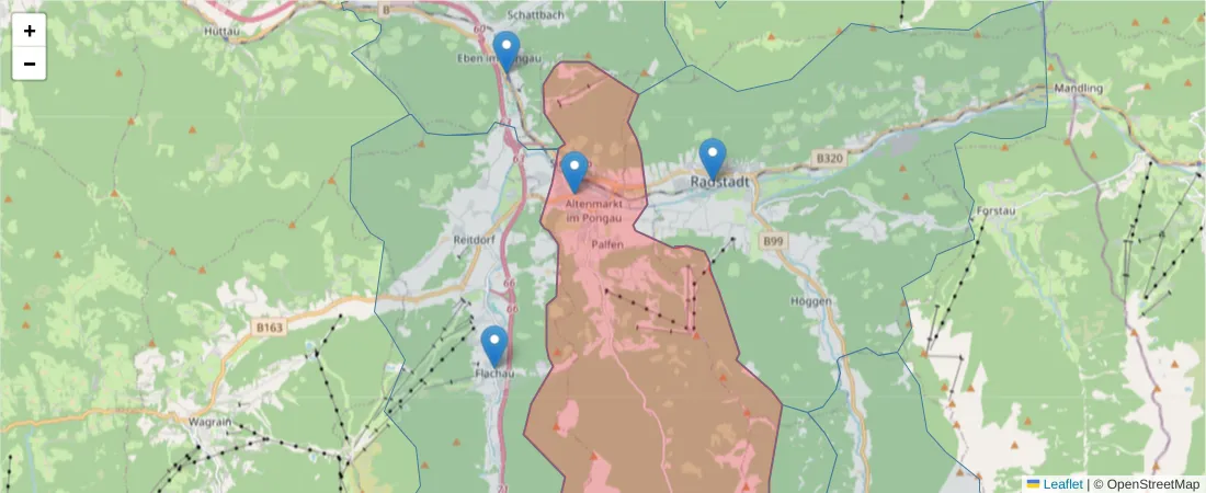Karte des Postleitzahlen Bereichs  und der umliegenden Postleitzahlen in Deutschland