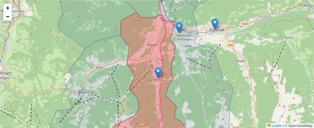 Karte des Postleitzahlen Bereichs  und der umliegenden Postleitzahlen in Deutschland