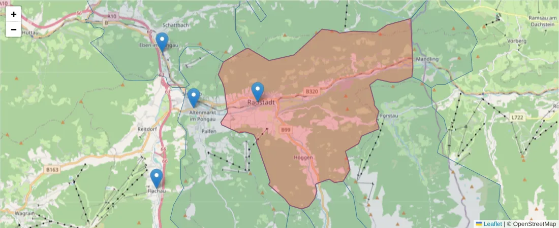 Karte des Postleitzahlen Bereichs  und der umliegenden Postleitzahlen in Deutschland