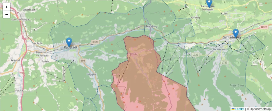 Karte des Postleitzahlen Bereichs  und der umliegenden Postleitzahlen in Deutschland