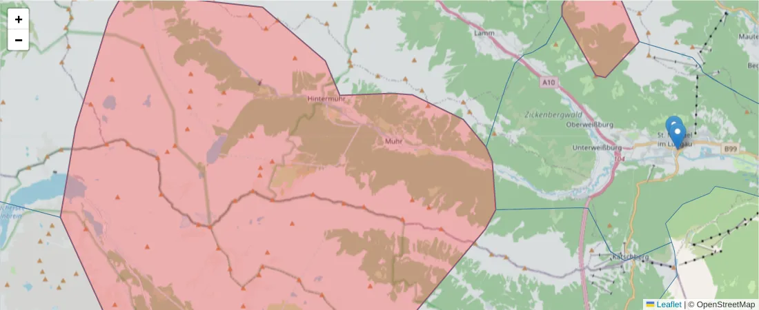 Karte des Postleitzahlen Bereichs  und der umliegenden Postleitzahlen in Deutschland