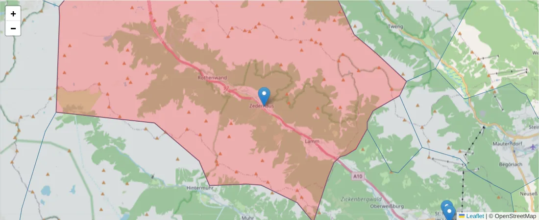 Karte des Postleitzahlen Bereichs  und der umliegenden Postleitzahlen in Deutschland