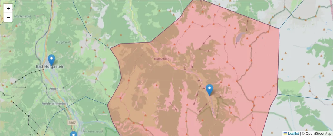 Karte des Postleitzahlen Bereichs  und der umliegenden Postleitzahlen in Deutschland