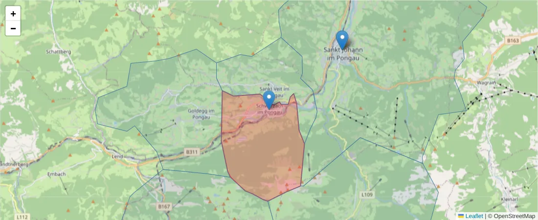 Karte des Postleitzahlen Bereichs  und der umliegenden Postleitzahlen in Deutschland