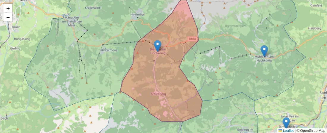Karte des Postleitzahlen Bereichs  und der umliegenden Postleitzahlen in Deutschland