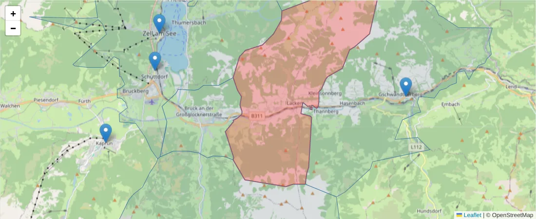 Karte des Postleitzahlen Bereichs  und der umliegenden Postleitzahlen in Deutschland