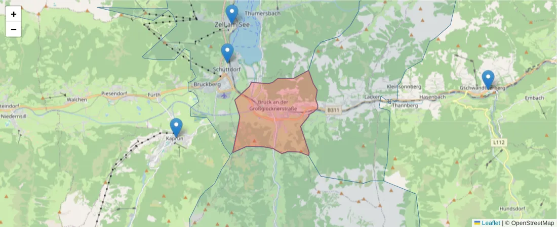 Karte des Postleitzahlen Bereichs  und der umliegenden Postleitzahlen in Deutschland