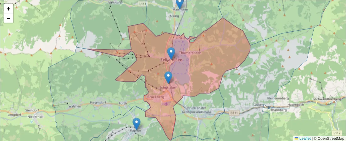 Karte des Postleitzahlen Bereichs  und der umliegenden Postleitzahlen in Deutschland