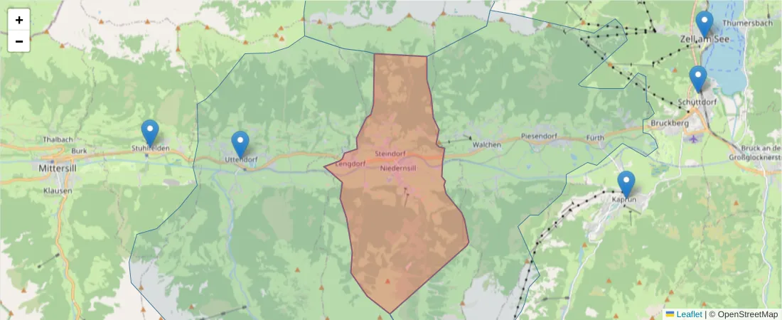 Karte des Postleitzahlen Bereichs  und der umliegenden Postleitzahlen in Deutschland