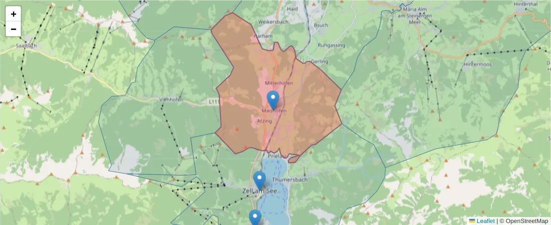 Karte des Postleitzahlen Bereichs  und der umliegenden Postleitzahlen in Deutschland