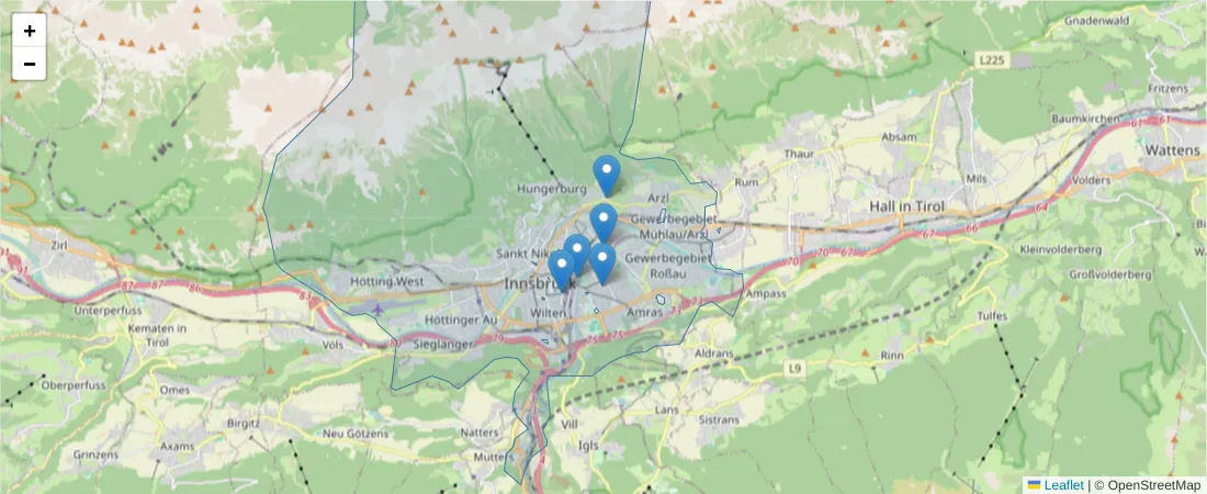 Karte des Postleitzahlen Bereichs  und der umliegenden Postleitzahlen in Deutschland