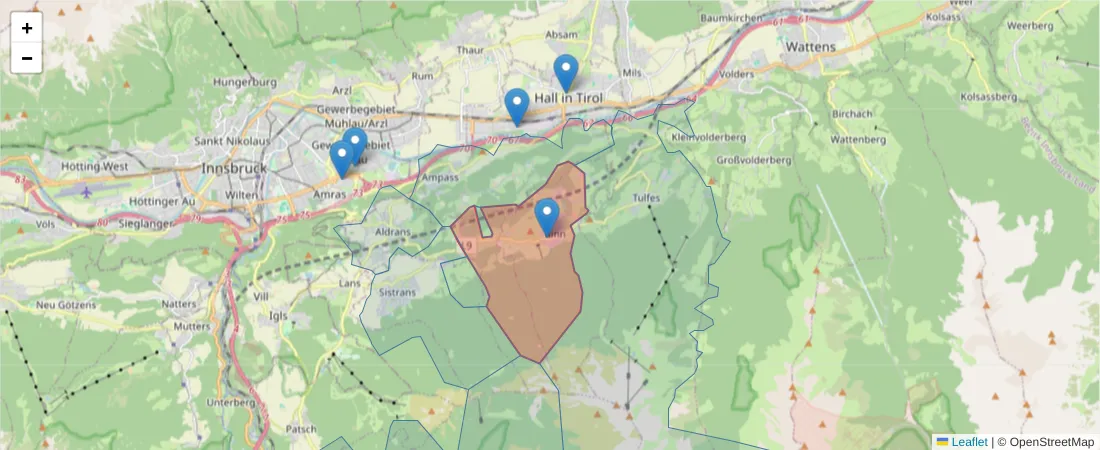 Karte des Postleitzahlen Bereichs  und der umliegenden Postleitzahlen in Deutschland